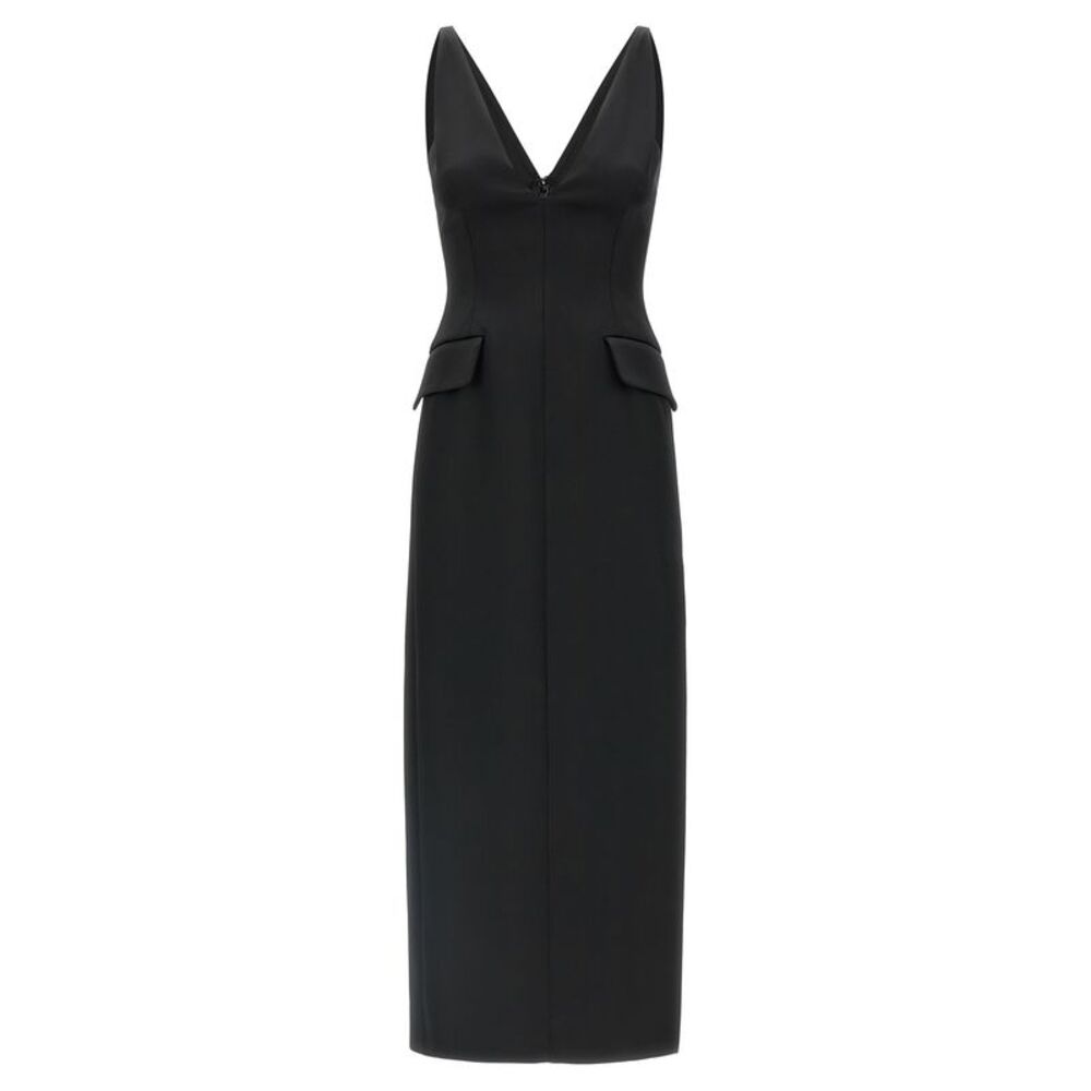 Sportmax Black Acetate Midi Women's Dress